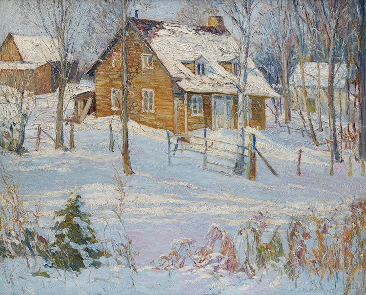 Artwork by Frederick William Hutchison, Winter Scene, Hudson Heights, Quebec