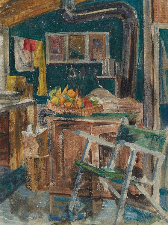 Artwork by Doris Jean McCarthy,  Kitchen of the Knothole