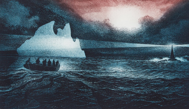 Artwork by David Lloyd Blackwood, Black Rock Light