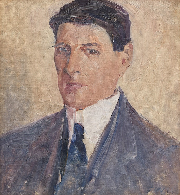 Artwork by Frederick William Hutchison, Self Portrait