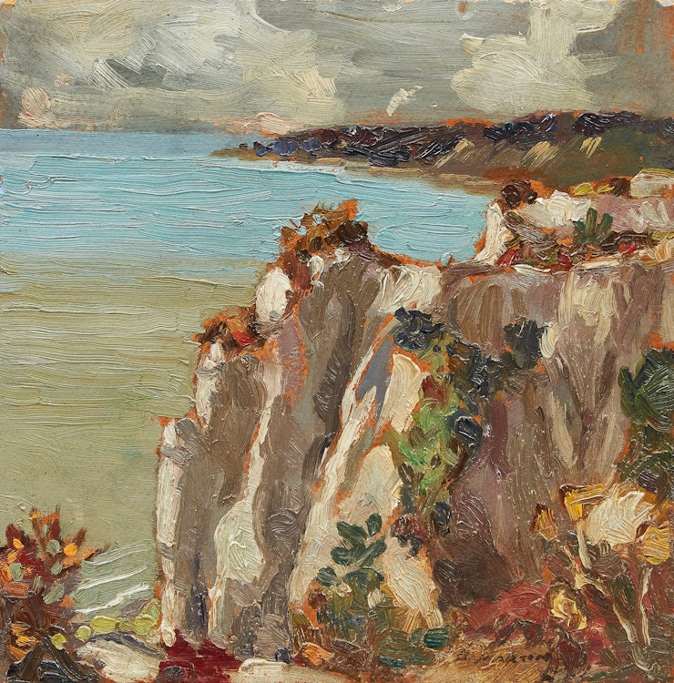 Artwork by Bernice Fenwick Martin, Bluffs on a Cloudy Day