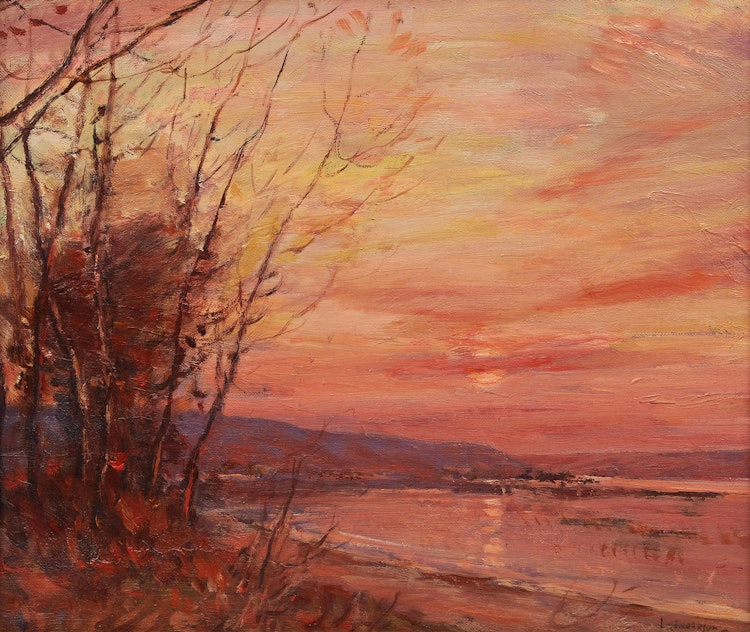 Artwork by James Henderson,  Sunset, Head of the Lakes Qu’Appelle Valley