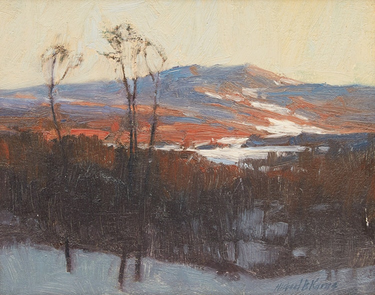 Artwork by Michael B. Karas,  Gatineau Hills from Gloucester Highway 401, Winter of 1981 