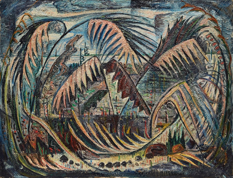 Artwork by William John Bertram Newcombe, Tangled Foliage