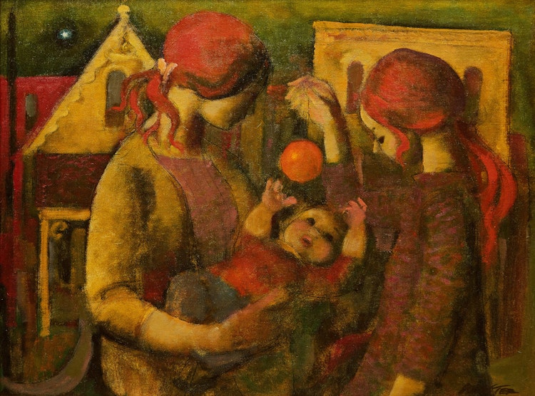 Artwork by William Arthur Winter, The Orange Ball