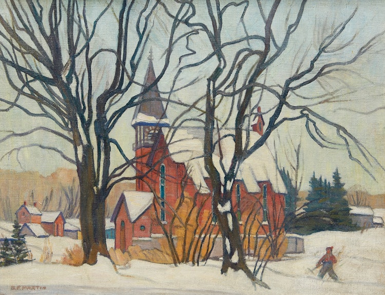 Artwork by Bernice Fenwick Martin, Village in Winter