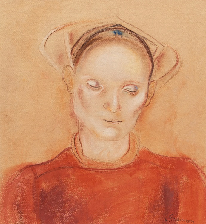 Artwork by Lillian Freiman, Woman with Bonnet