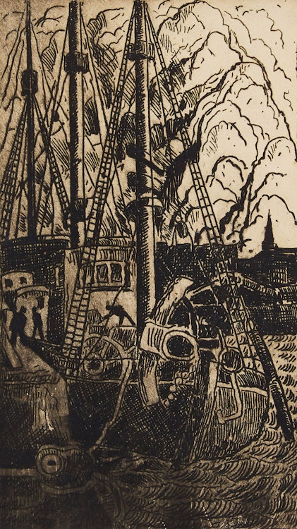 Artwork by Marc-Aurèle Fortin, Montréal le port
