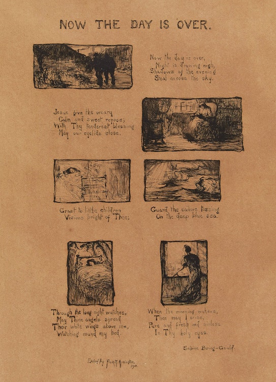Artwork by Frank Milton Armington, Now the Day is Over