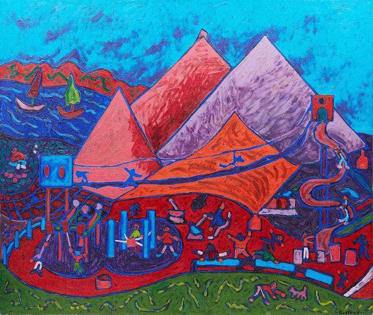 Artwork by John Godfrey, Seaside Playground, Sept. 1973