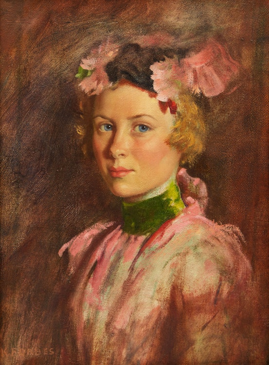 Artwork by Kenneth Forbes,  Portrait of a Young Girl 