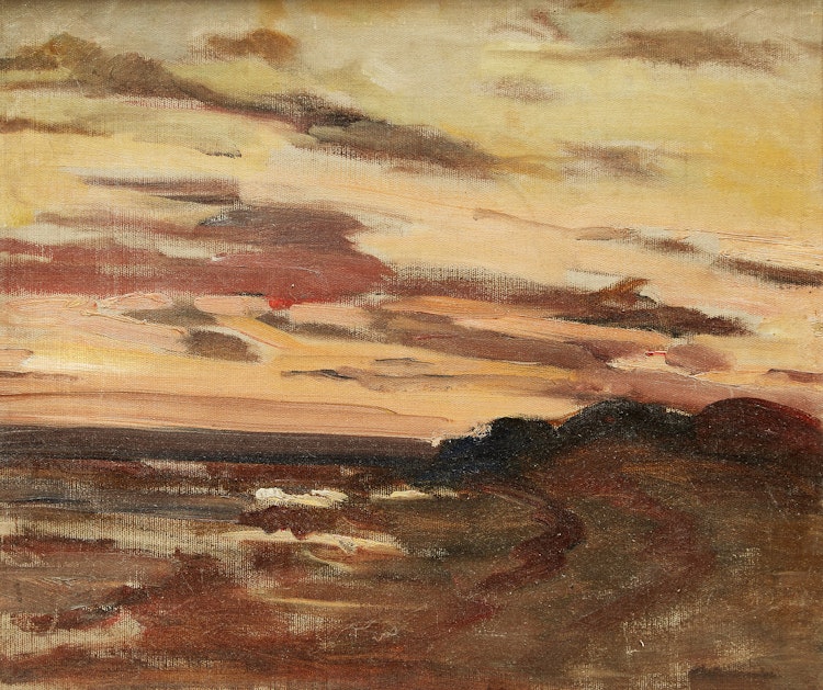 Artwork by Laura Adeline Lyall Muntz,  Coastal Scene, Sunset, 1921