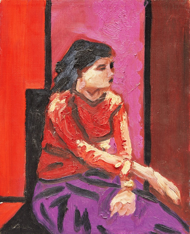 Artwork by John Godfrey, Seated Girl