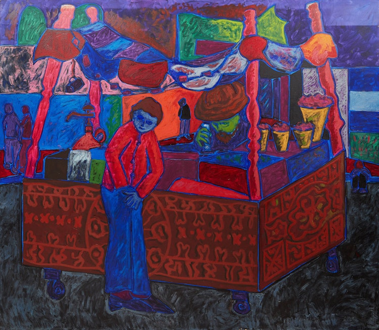 Artwork by John Godfrey, Food Cart, July 1973