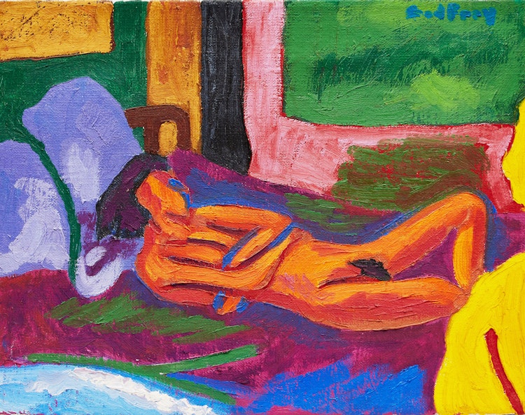 Artwork by John Godfrey,  Reclining Nude 