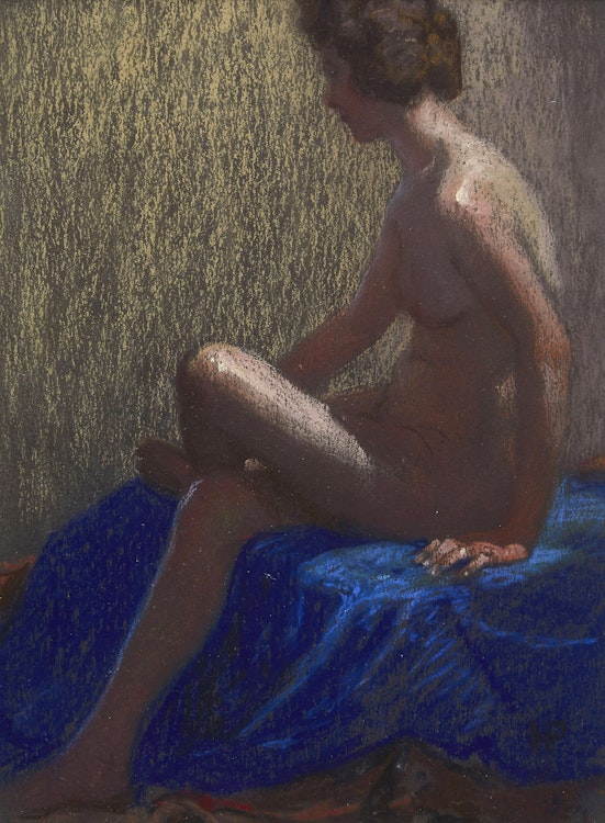 Artwork by Herbert Sidney Palmer,  Seated Nude, Side Facing 