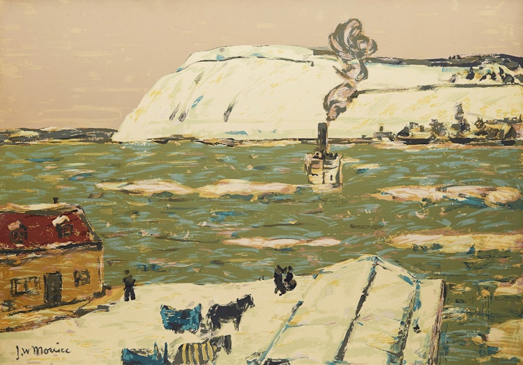 Artwork by James Wilson Morrice,  The Ferry, Quebec 