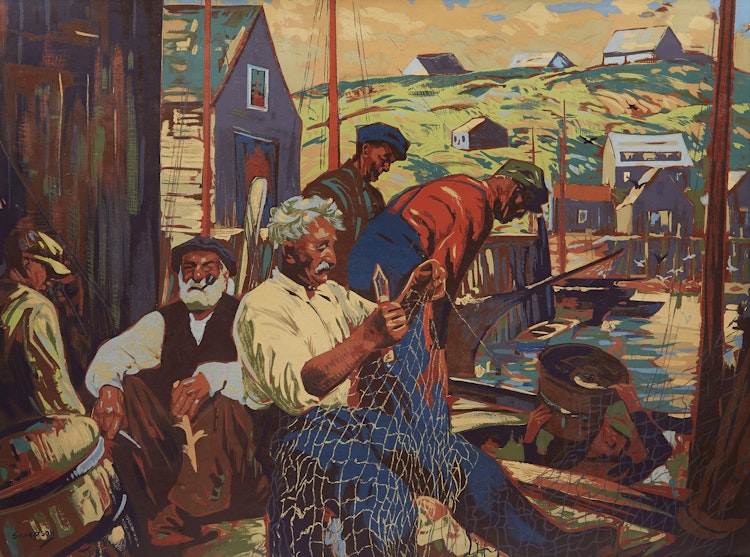 Artwork by Joseph Ernest Sampson,  Veterans of the Sea