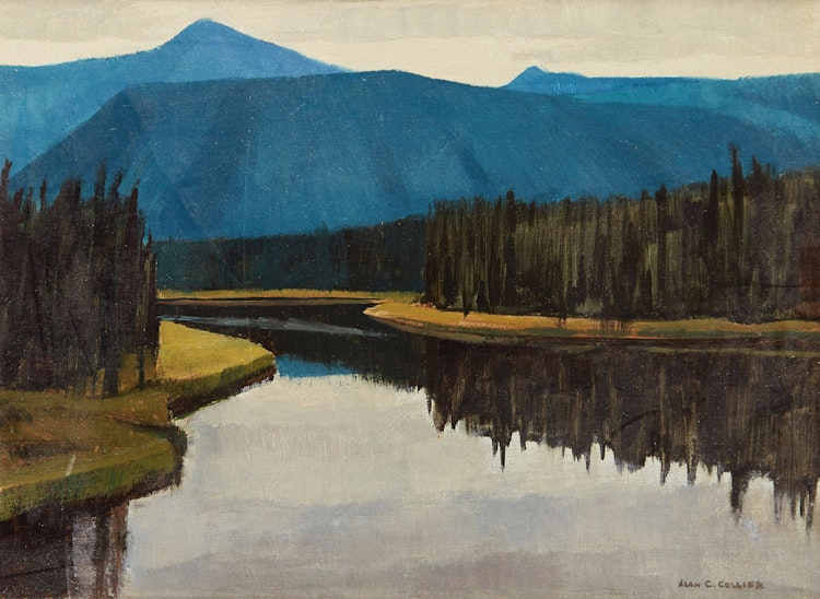 Artwork by Alan Caswell Collier,  Little Tok River, Alaska