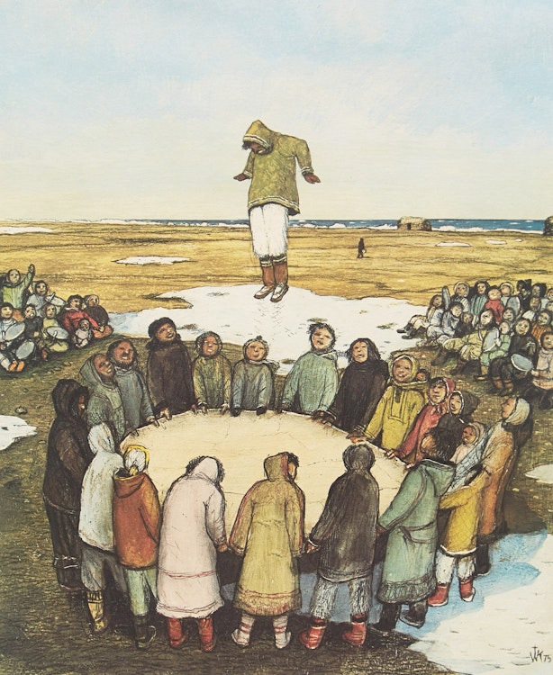 Artwork by William Kurelek,  Sky Tossing