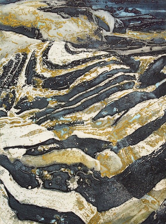 Artwork by Edward John Bartram, Swept Rock- Precambrian Shield Series