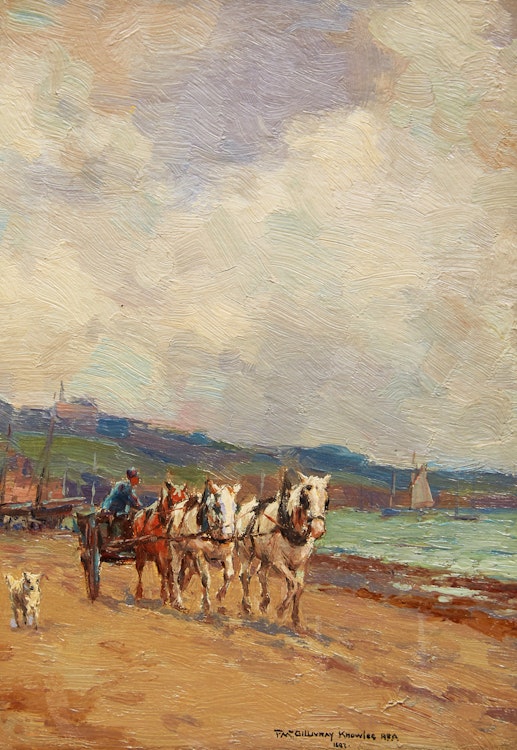 Artwork by Farquhar McGillivray Strachan Knowles, Untitled (Horses and Cart on the Beach)