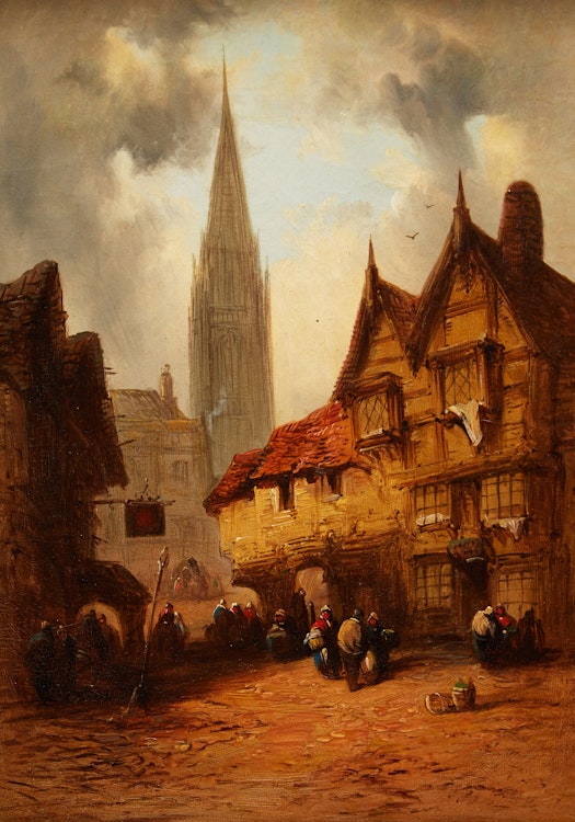 Artwork by European School, Village Square