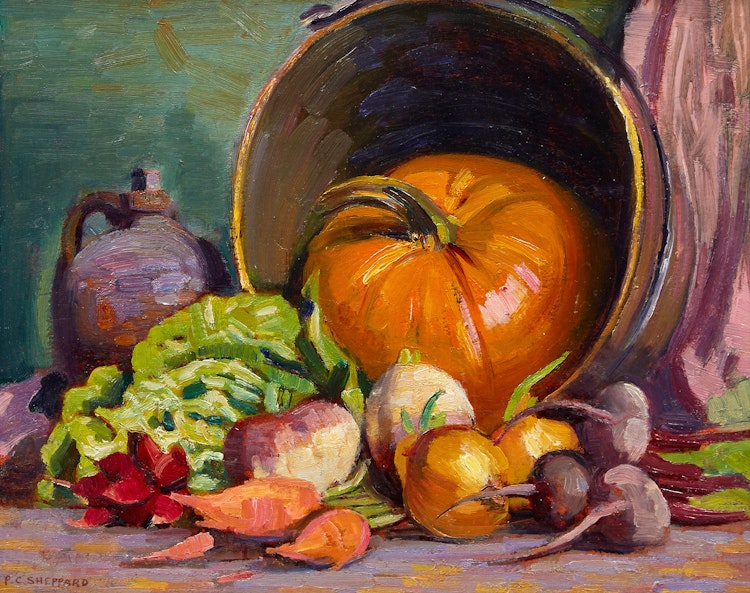 Artwork by Peter Clapham Sheppard, Harvest Still Life
