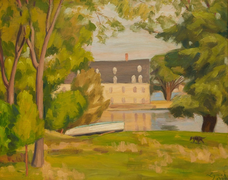 Artwork by John Goodwin Lyman, Moulin du Crochet, Laval-des-rapides