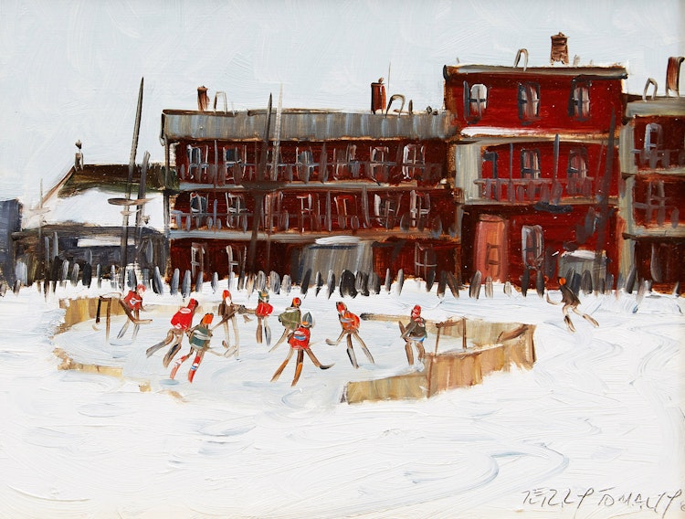 Artwork by Terry Tomalty,  Hockey Players