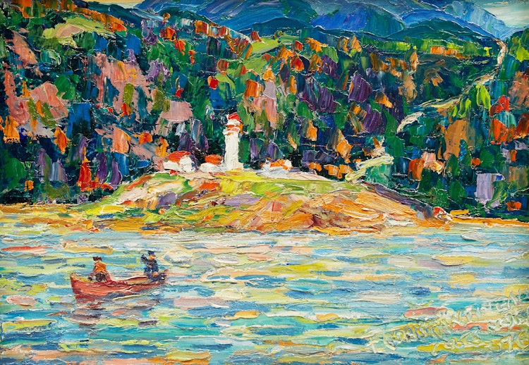 Artwork by Fleurimond Constantineau,  La Côte Nord, rive du St-Laurent, près des Escoumins 