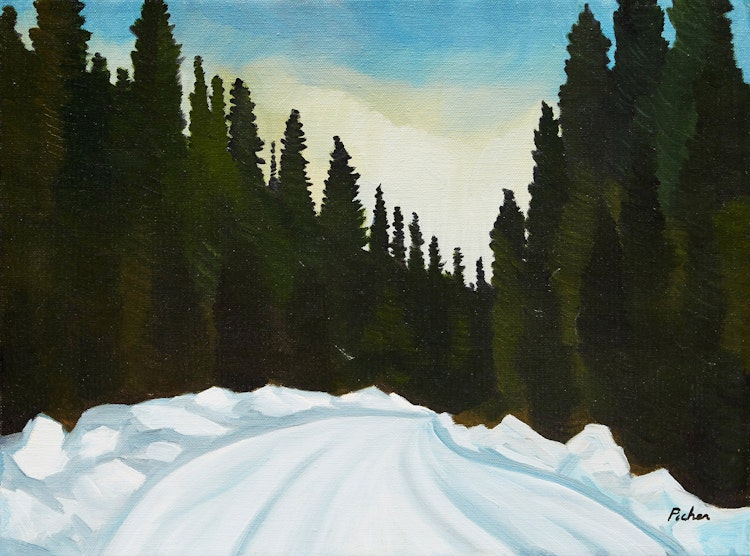 Artwork by Claude Picher, Route d’épinettes, Gaspésie