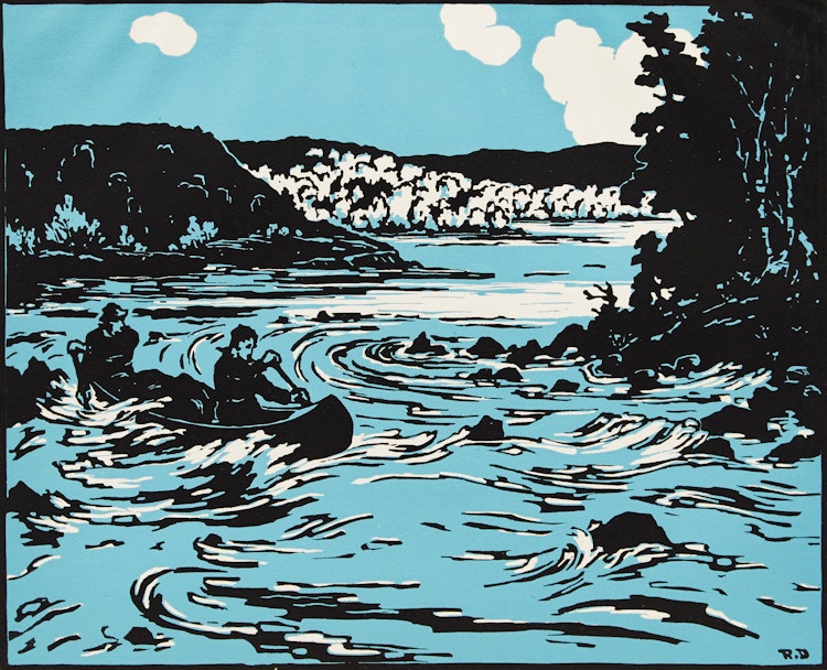 Artwork by Rodolphe Duguay,  Sur le St. Maurice, 21 avril 1936