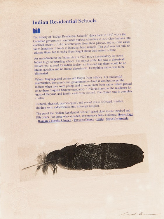 Artwork by Carl Beam, Indian Residential Schools
