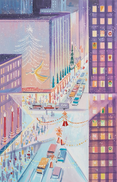 Artwork by Walter Coucill,  Hallmark Christmas Card Illustration #2