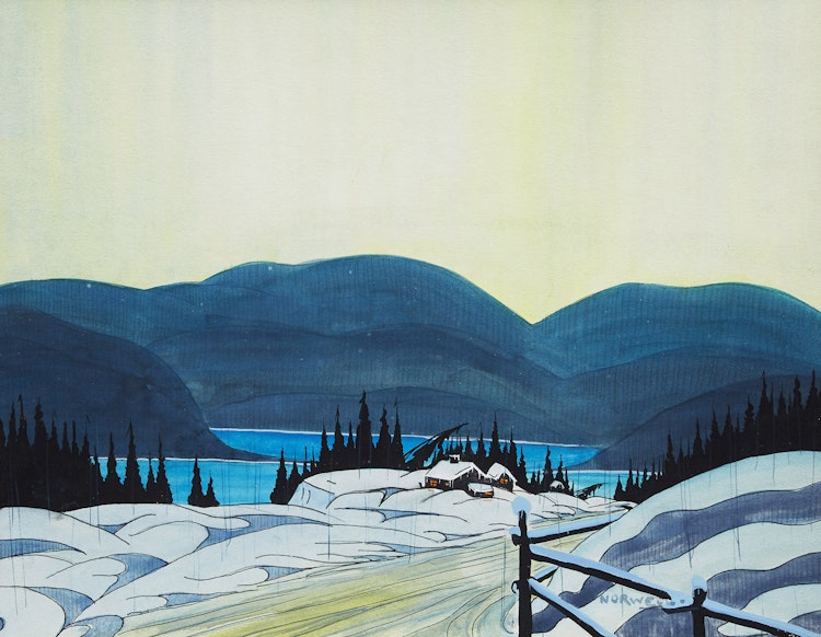 Artwork by Graham Noble Norwell,  Winter, Laurentians