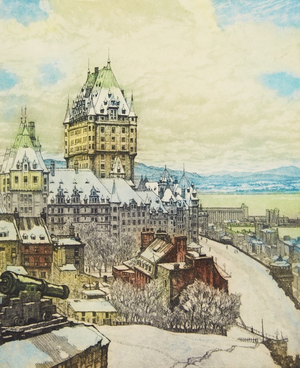 Artwork by Nicholas Hornyansky, Quebec from the Citadel