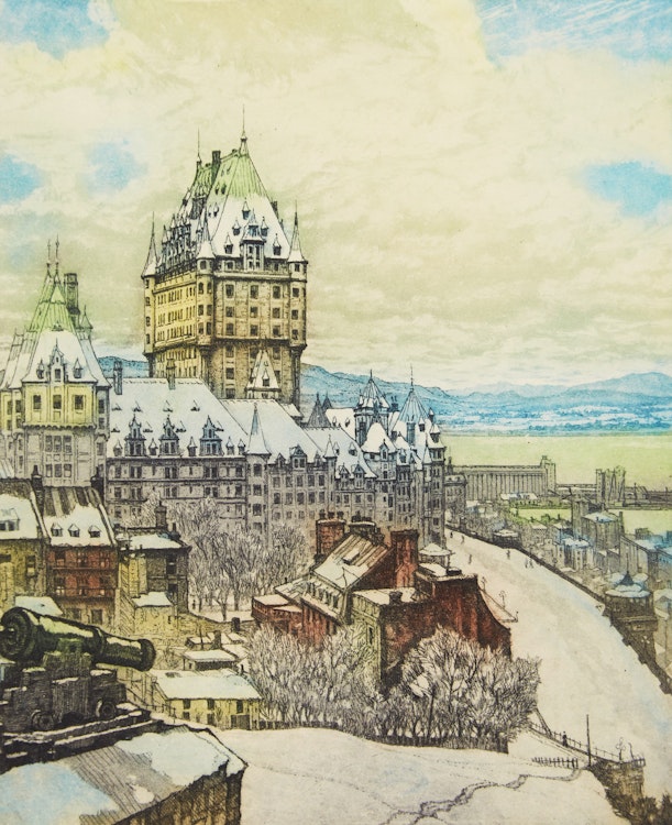 Artwork by Nicholas Hornyansky,  Quebec from the Citadel