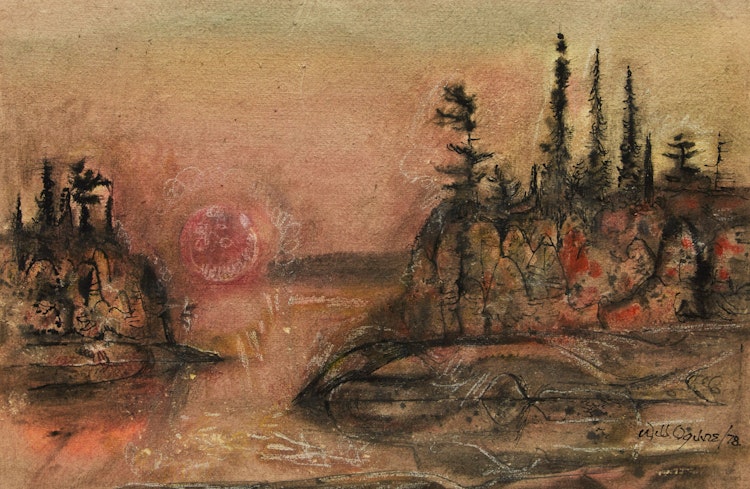 Artwork by William Abernethy Ogilvie, A Narrows, Algonquin
