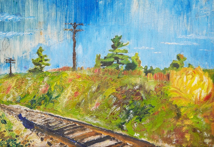 Artwork by Arthur Shilling, Train Tracks