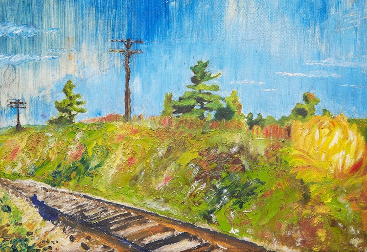 Artwork by Arthur Shilling,  Train Tracks