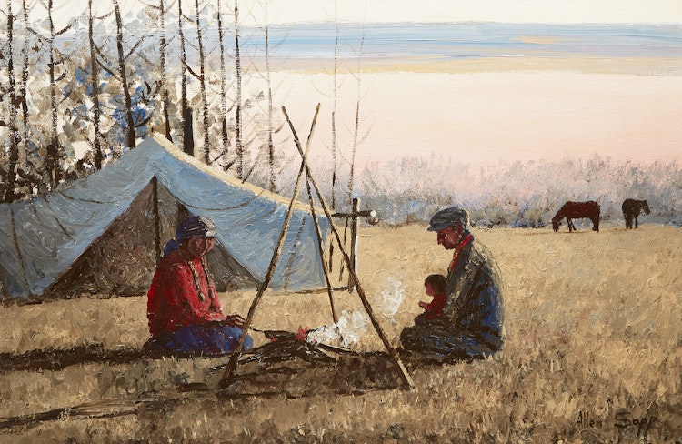 Artwork by Allen Sapp, Cooking