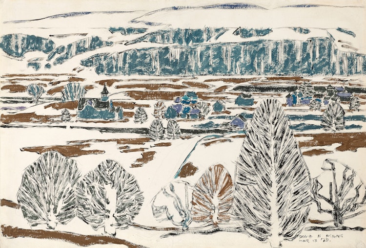 Artwork by David Brown Milne, Fox Hill on a Rainy Day (Boston Corners)