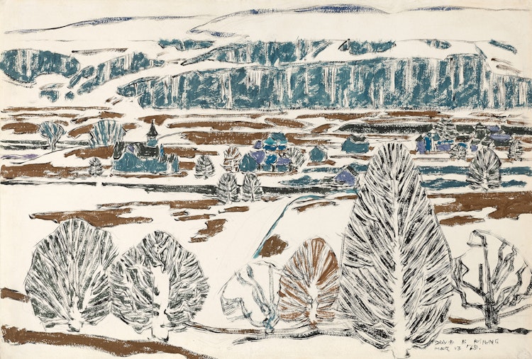 Artwork by David Brown Milne,  Fox Hill on a Rainy Day (Boston Corners)