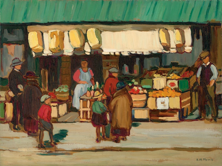 Artwork by Kathleen Moir Morris,  The Fruit Shop, Ottawa