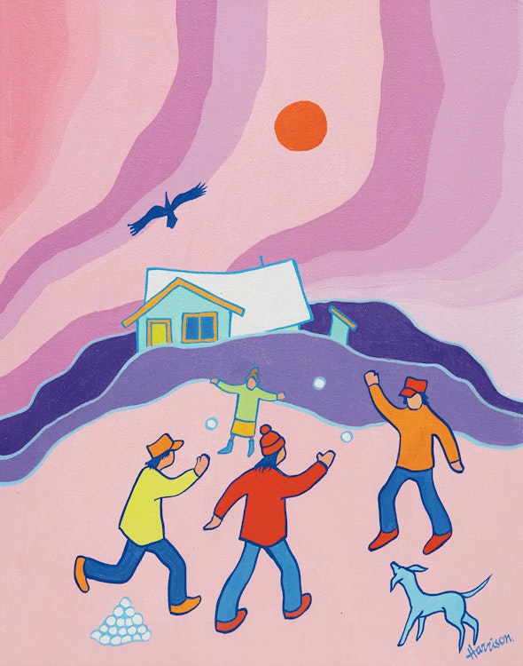 Artwork by Ted Harrison, Snow Play