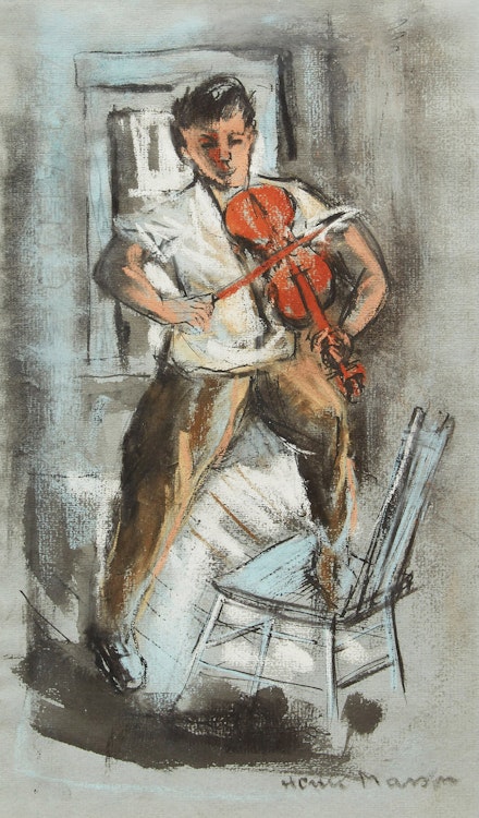 Artwork by Henri Leopold Masson,  The Violin Player