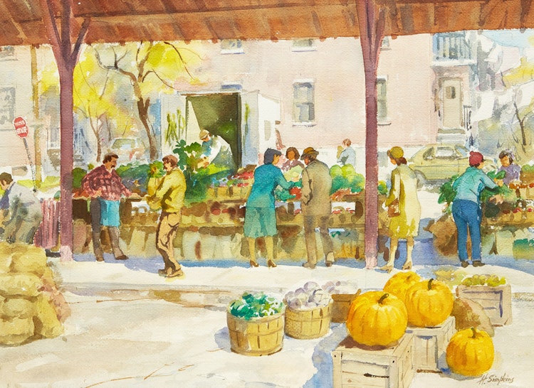 Artwork by Henry John Simpkins, Market Scene