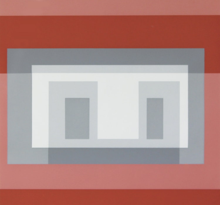 Artwork by Josef Albers,  Untitled (Variants VI, Greys and Reds)