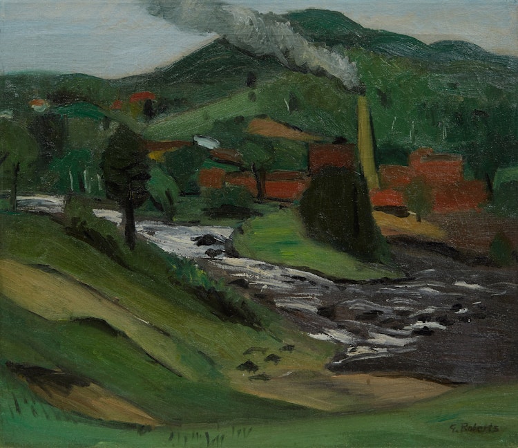 Artwork by William Goodridge Roberts, Factory and Rapids